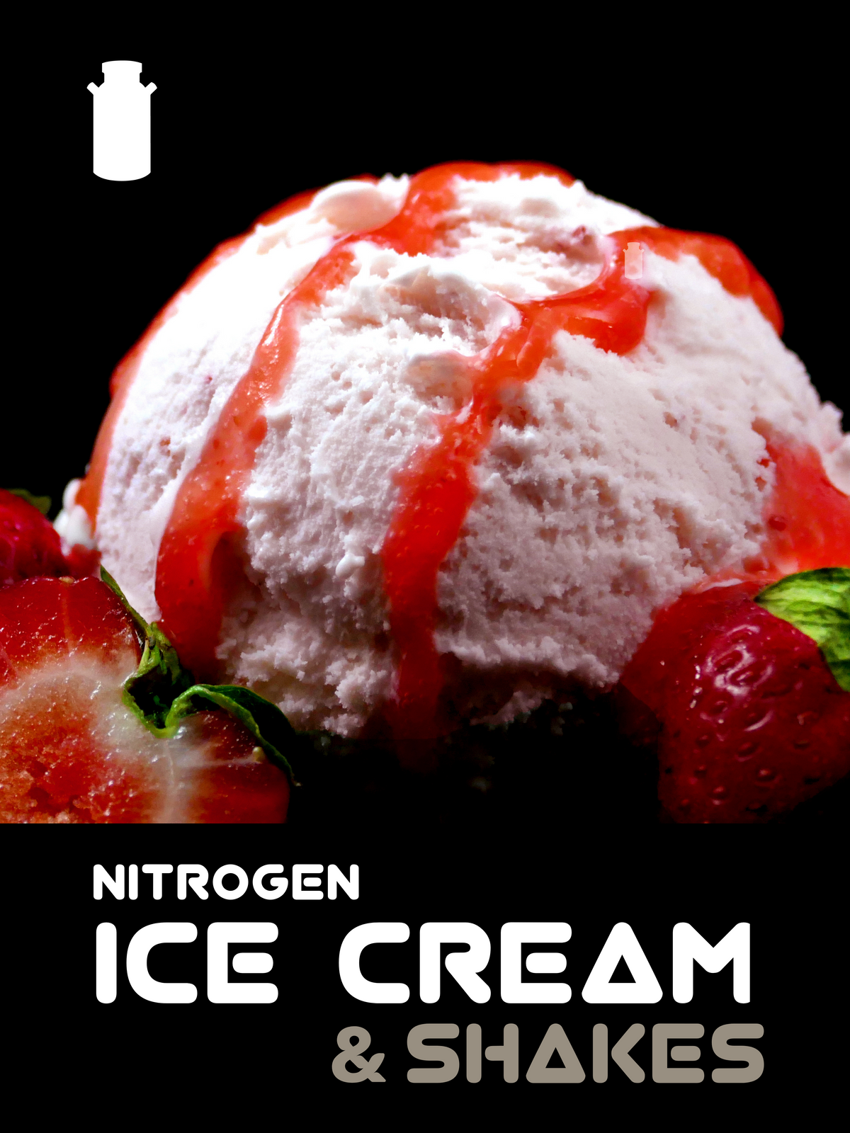 18"x24" Window Clings with " Nitrogen Ice Cream & Shakes"
