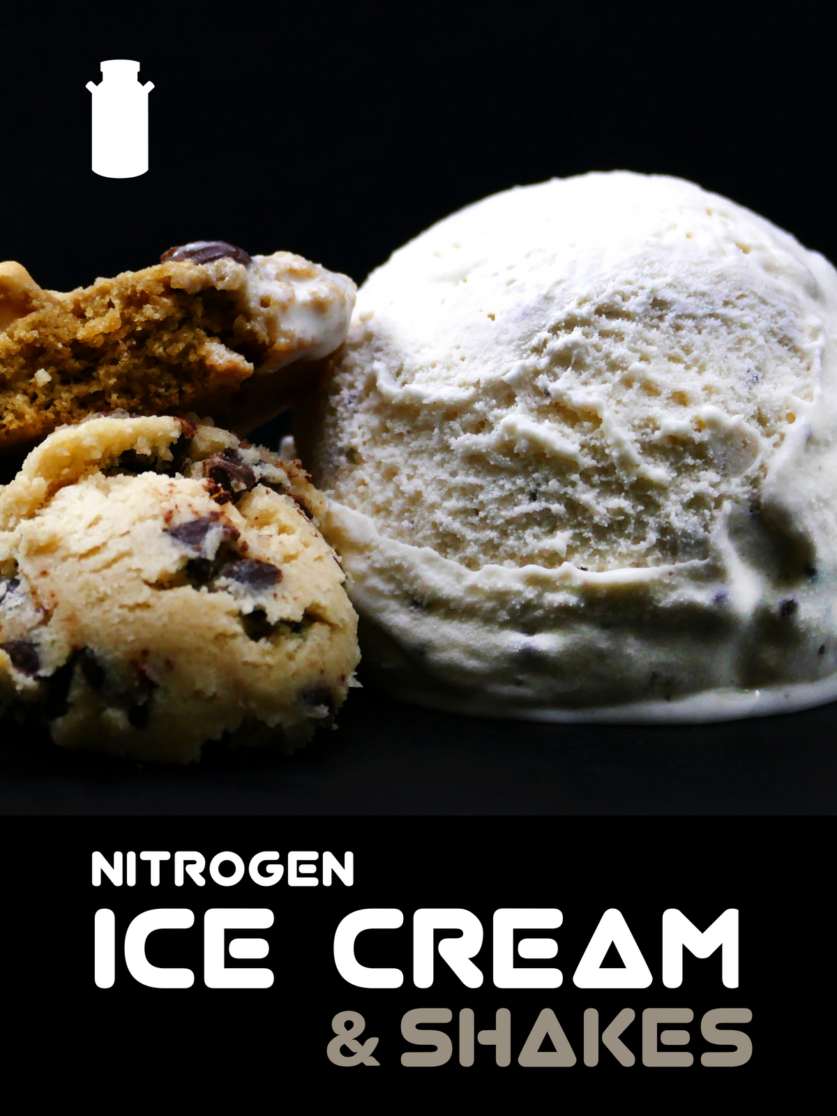18"x24" Window Clings with " Nitrogen Ice Cream & Shakes"