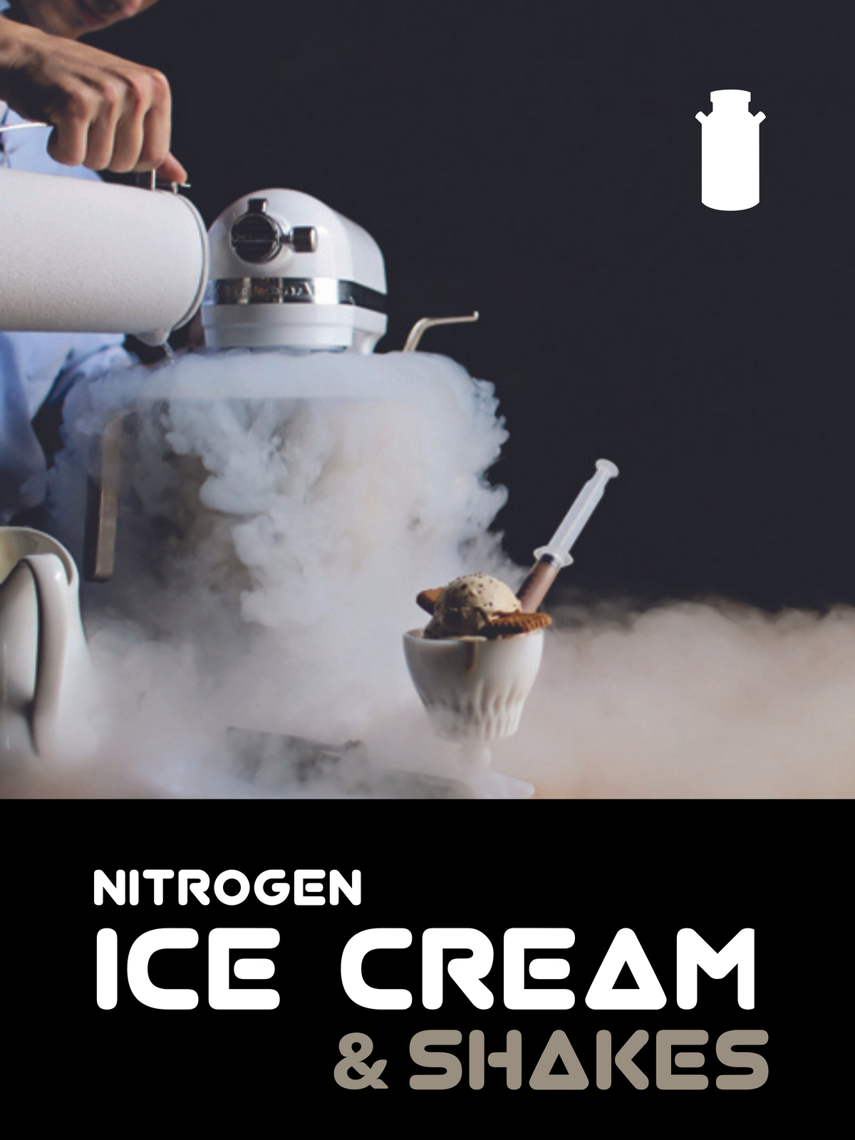 18"x24" Window Clings with " Nitrogen Ice Cream & Shakes"