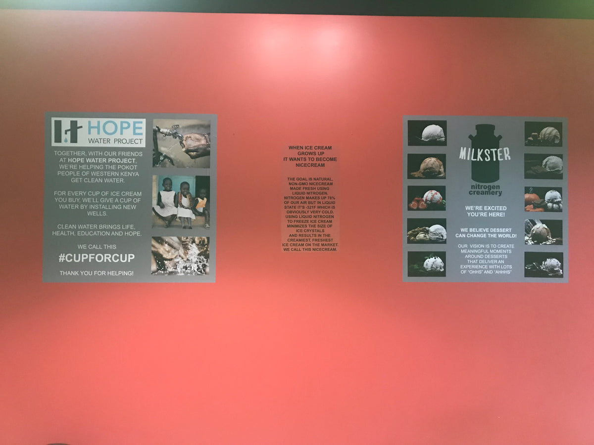 Plastic Sign with Ice Cream Flavors