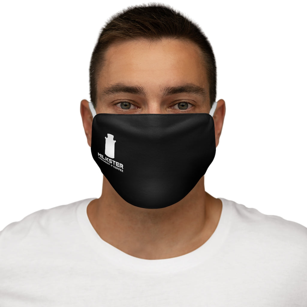 Snug-Fit Polyester Face Mask Black (creamery + coffee)