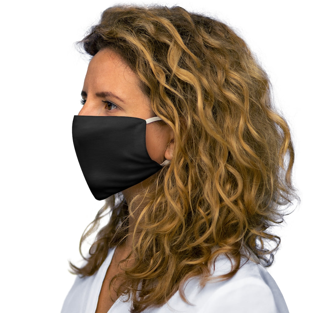 Snug-Fit Polyester Face Mask Black (creamery + coffee)