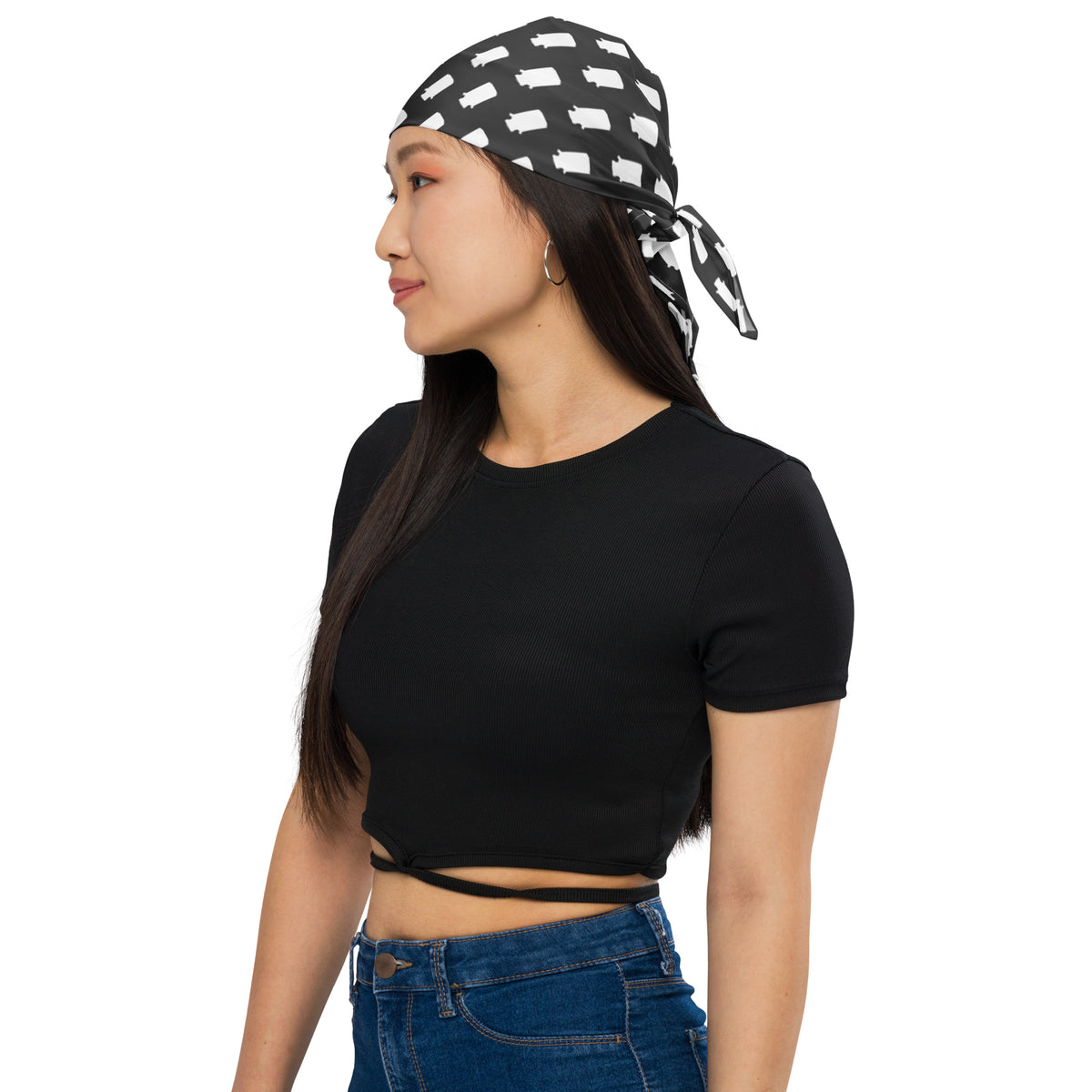 Milkster Can Black & White All-over print bandana