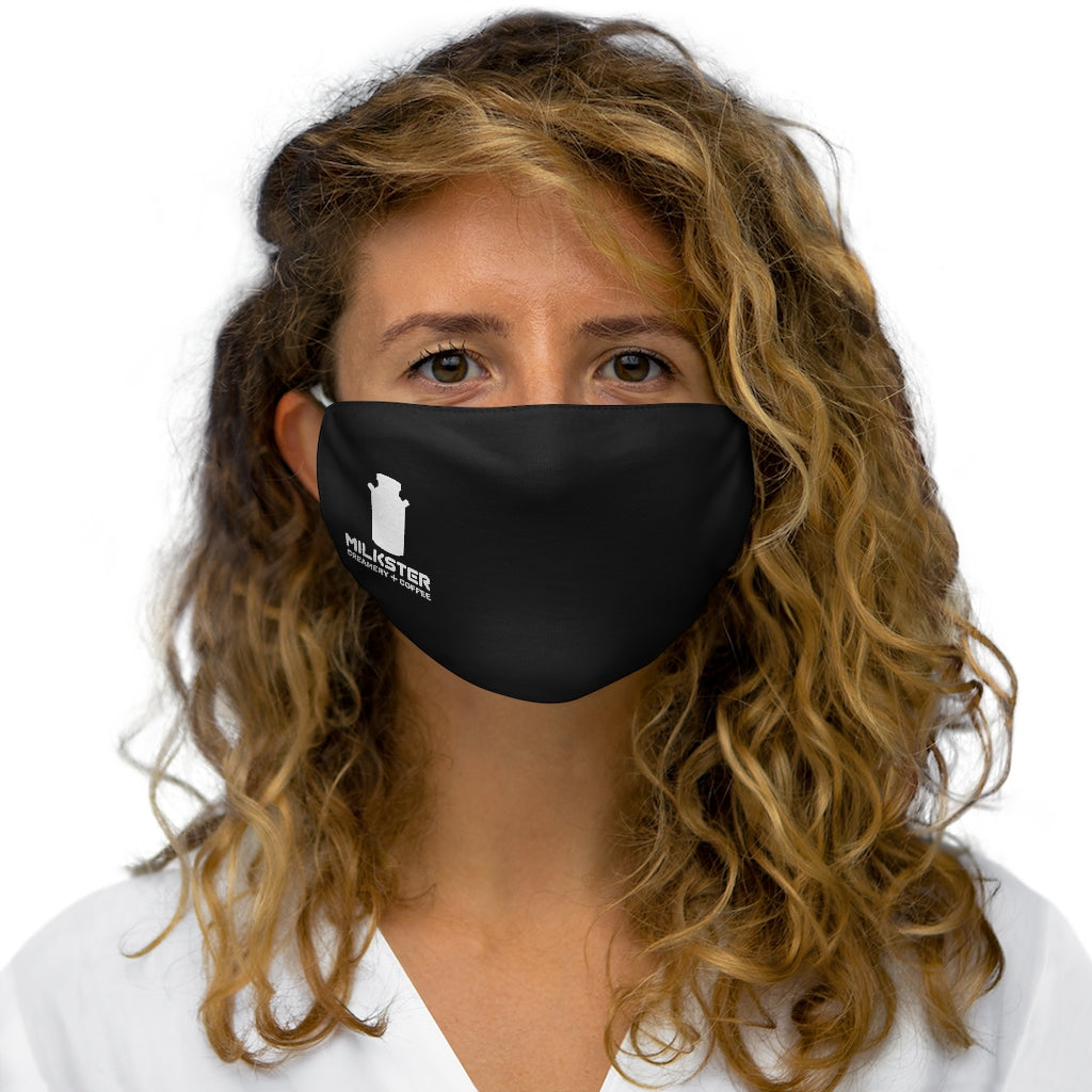 Snug-Fit Polyester Face Mask Black (creamery + coffee)