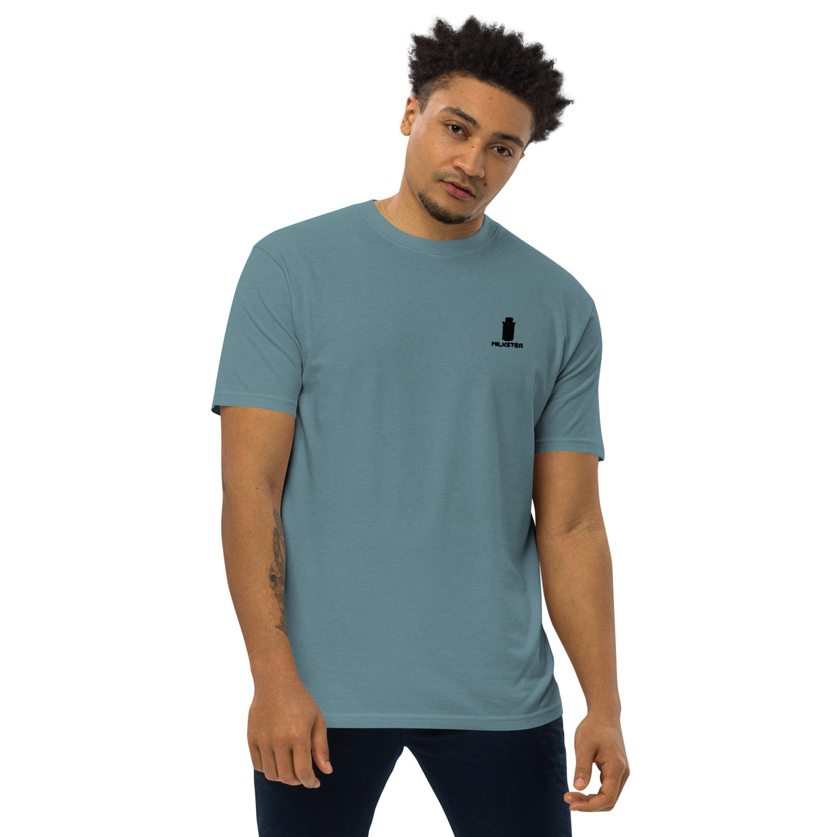 Premium heavyweight tee w/ Milkster Logo (suggested retail price 24.99)
