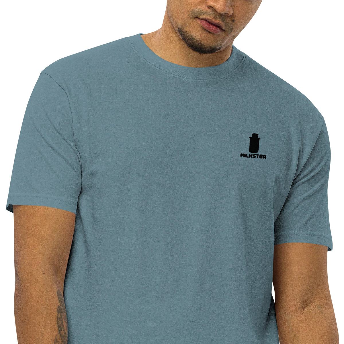 Premium heavyweight tee w/ Milkster Logo (suggested retail price 24.99)