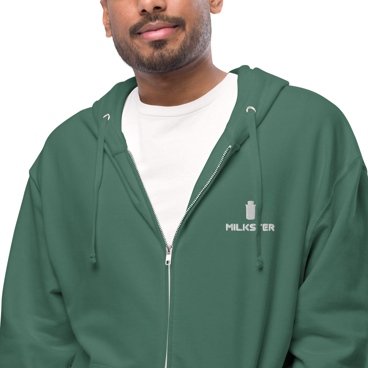Unisex fleece zip up hoodie
