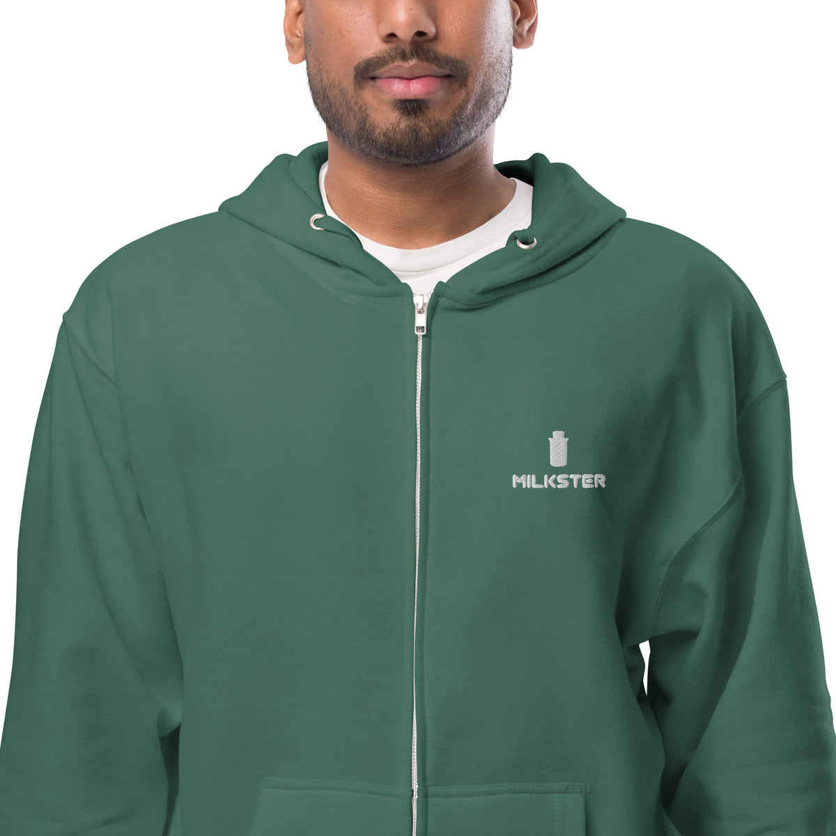 Unisex fleece zip up hoodie