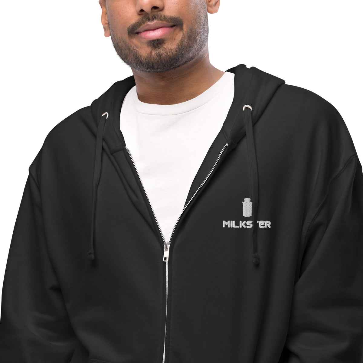 Unisex fleece zip up hoodie