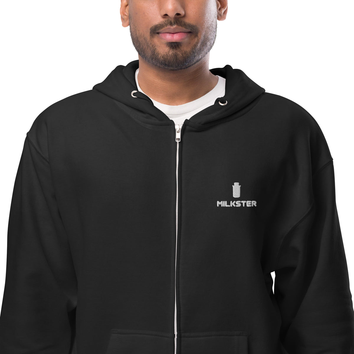 Unisex fleece zip up hoodie