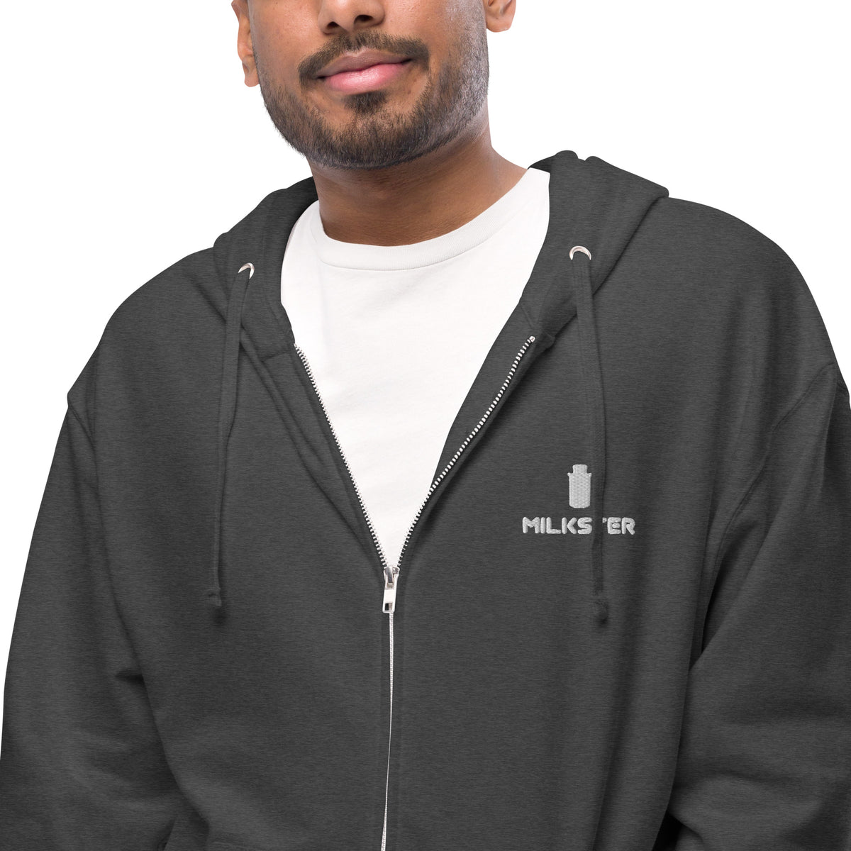 Unisex fleece zip up hoodie