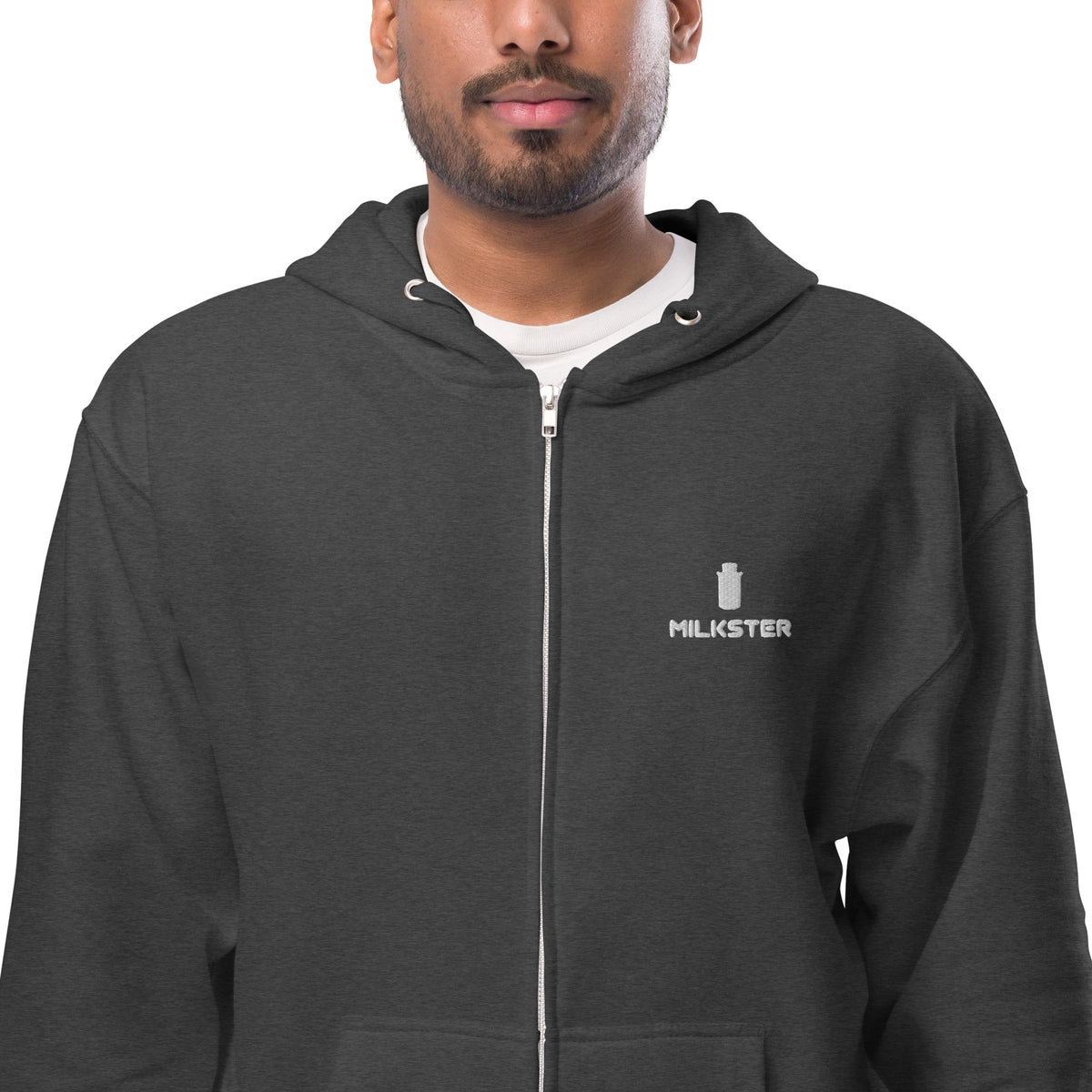 Unisex fleece zip up hoodie