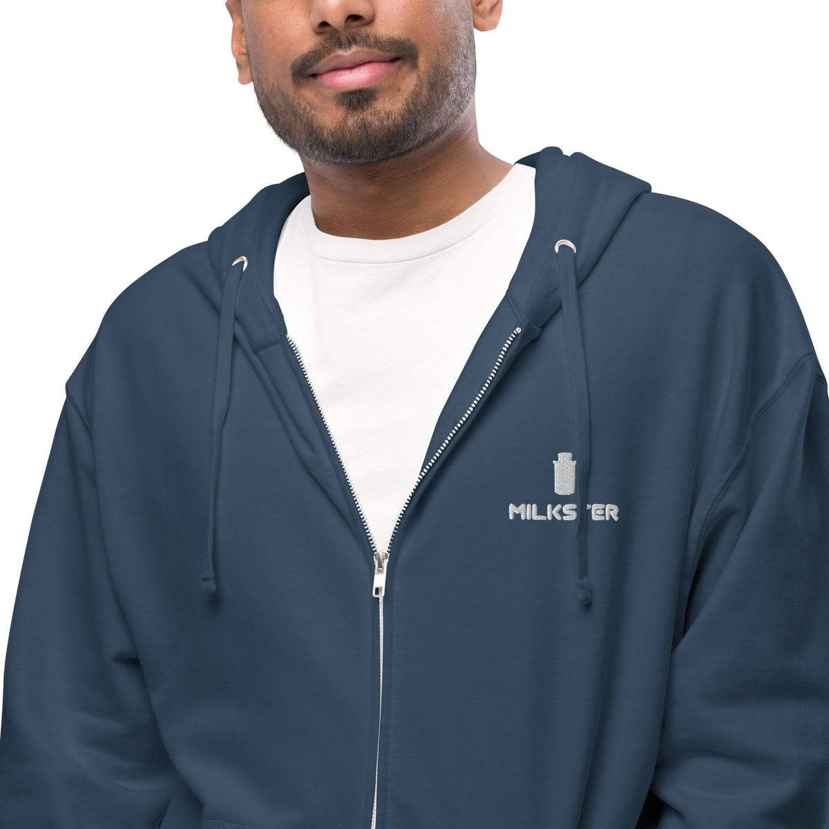 Unisex fleece zip up hoodie
