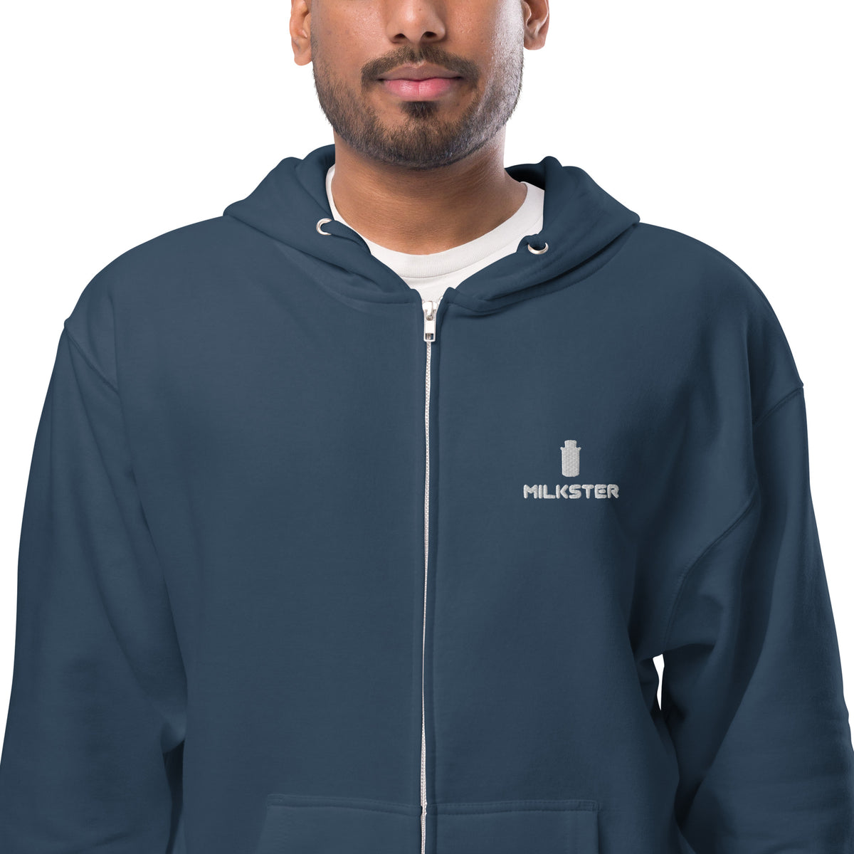 Unisex fleece zip up hoodie