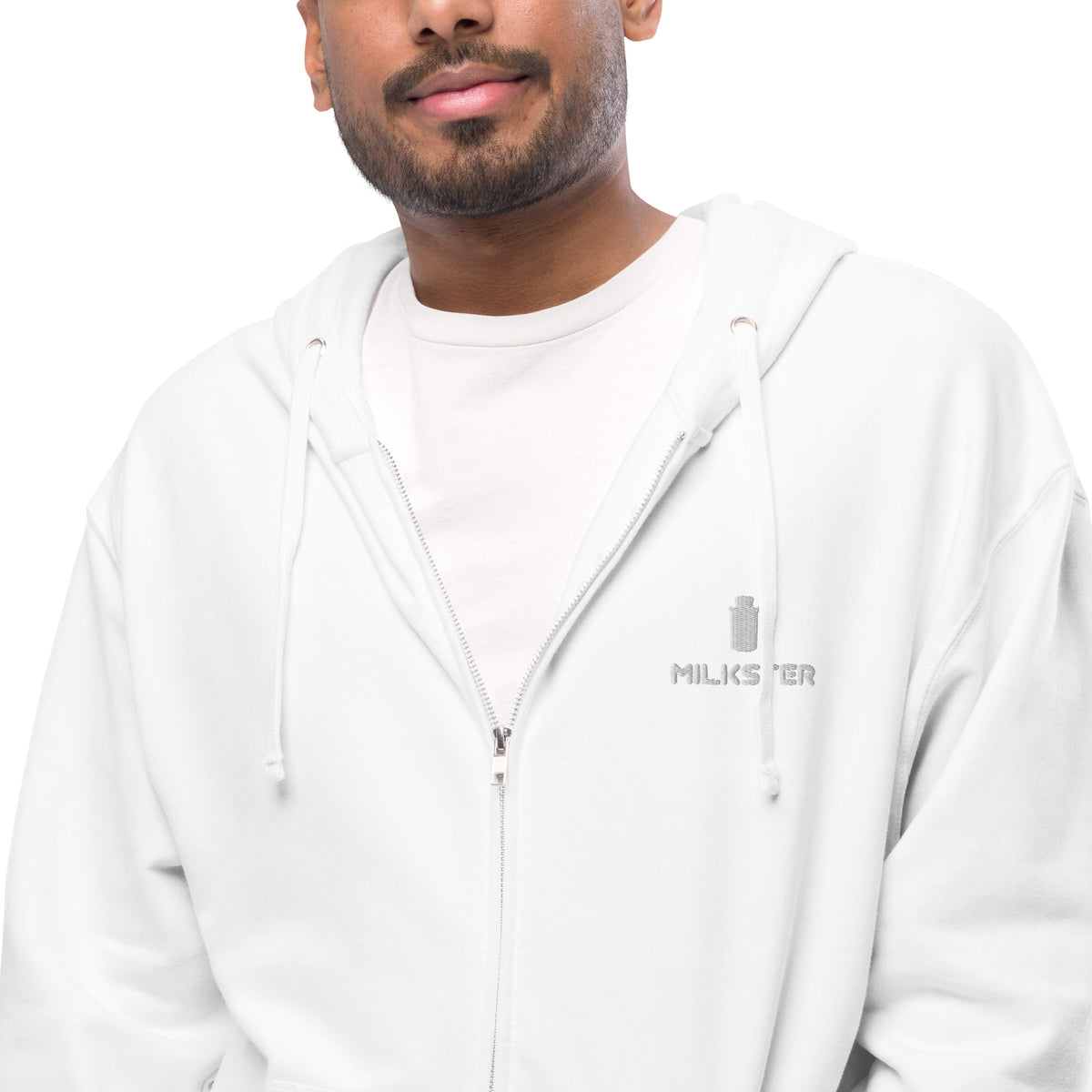 Unisex fleece zip up hoodie