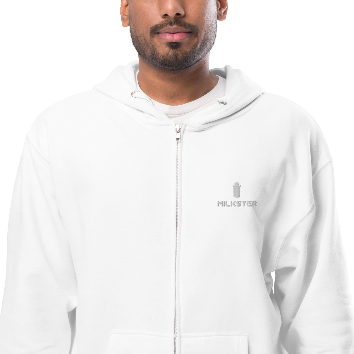 Unisex fleece zip up hoodie