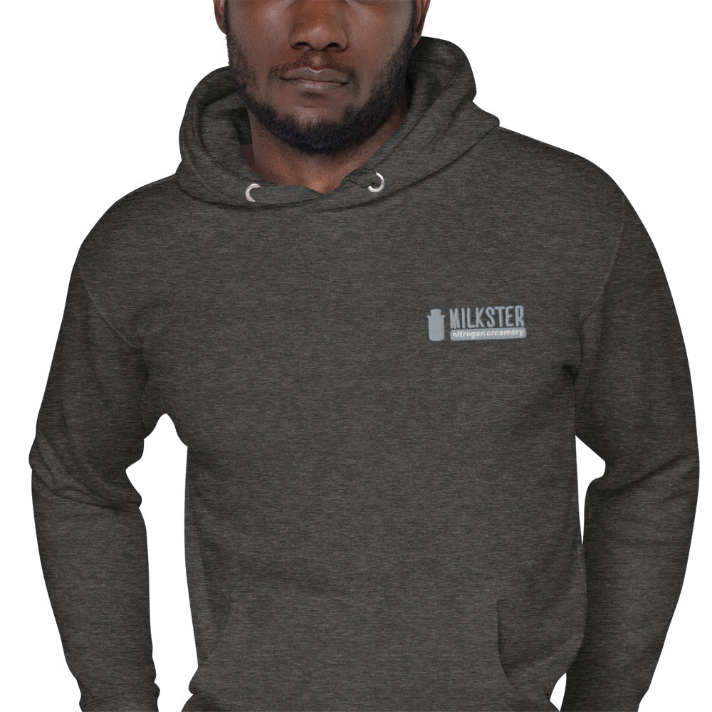 Milkster Logo Unisex White Hoodie