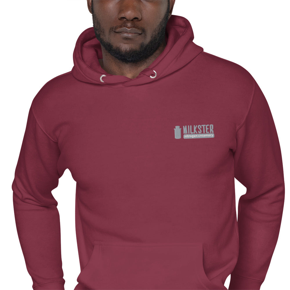 Milkster Logo Unisex White Hoodie