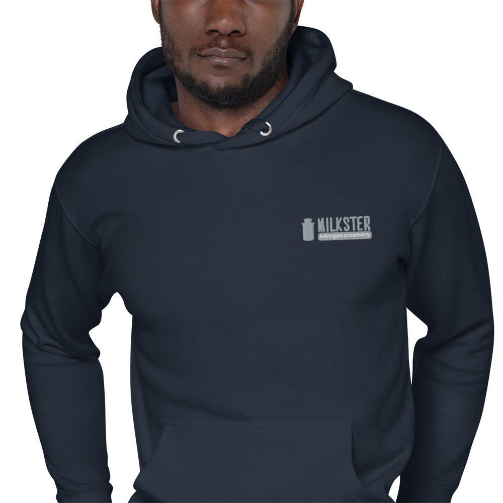 Milkster Logo Unisex White Hoodie