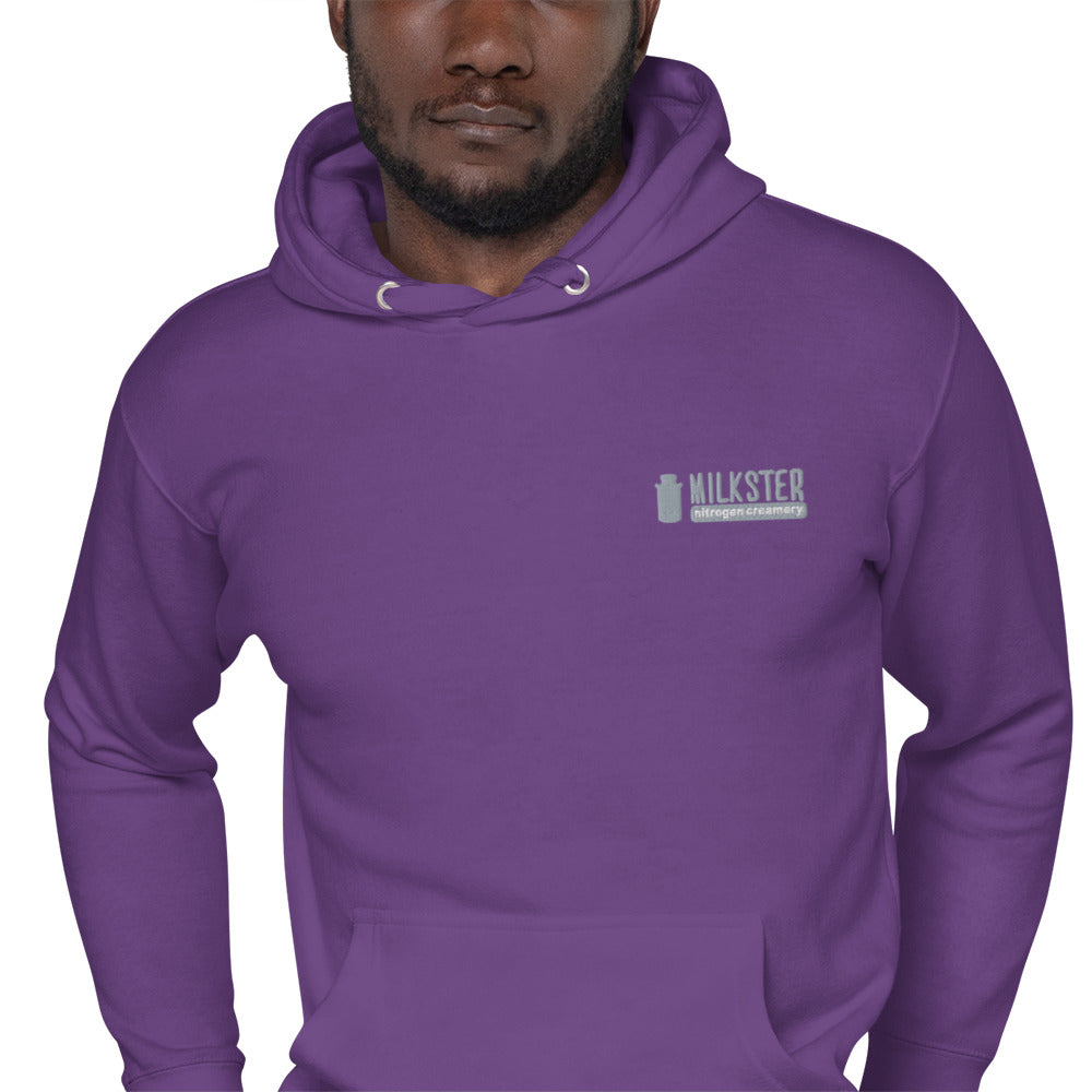 Milkster Logo Unisex White Hoodie