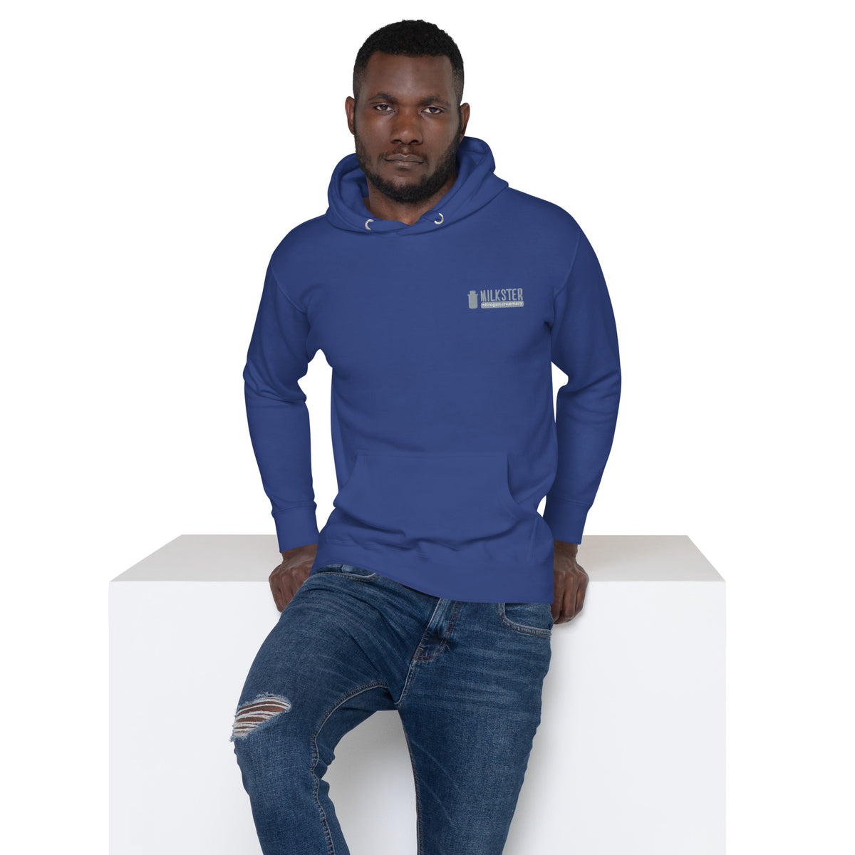 Milkster Logo Unisex White Hoodie
