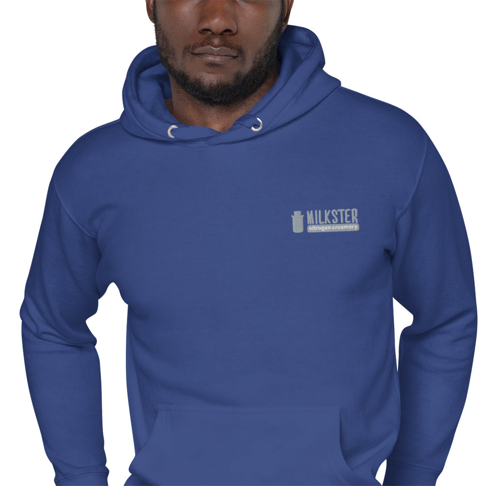 Milkster Logo Unisex White Hoodie